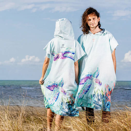 Ocean Cycle Turtle Poncho Sand Free
